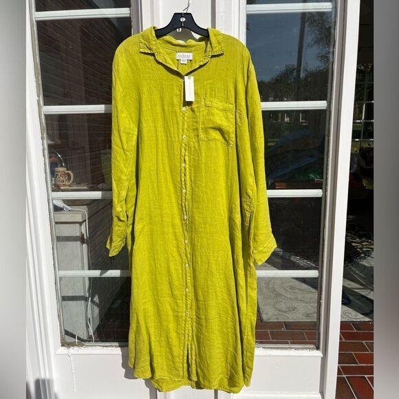 Anthropologie Velvet by Graham and Spencer Linen Shirt Dress NWT - Picture 5 of 13